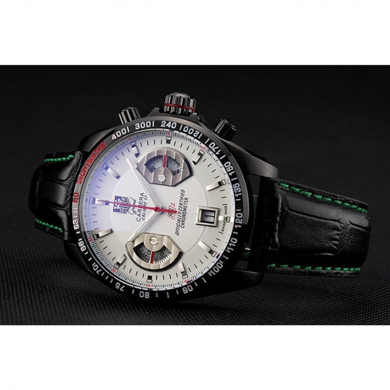 Tag Heuer Carrera Black Stainless Steel Case White Dial 98246-4