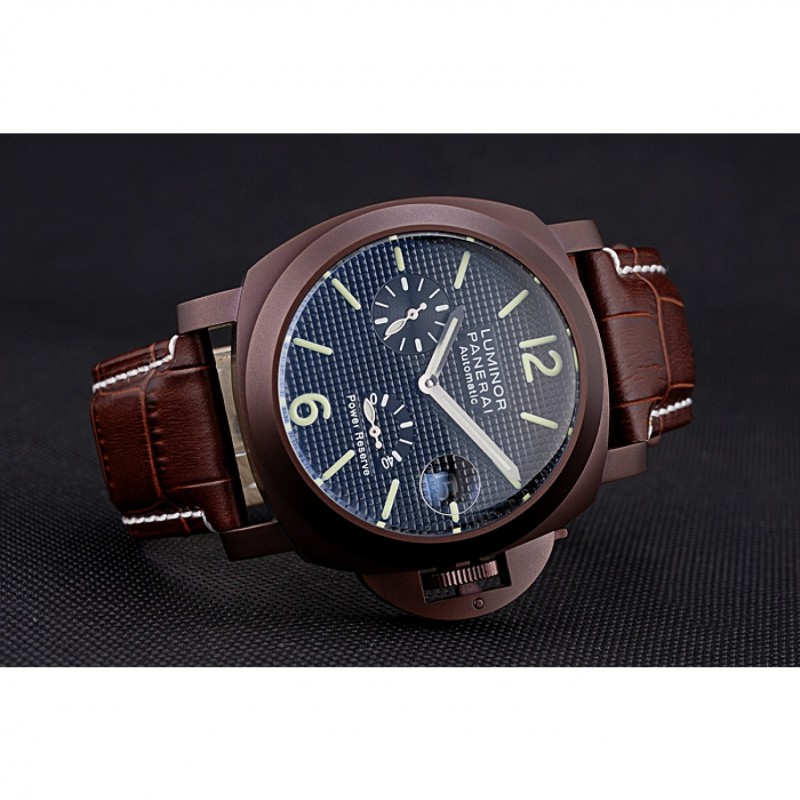 Panerai Luminor Brown Leather Strap Black Dial 80165-2