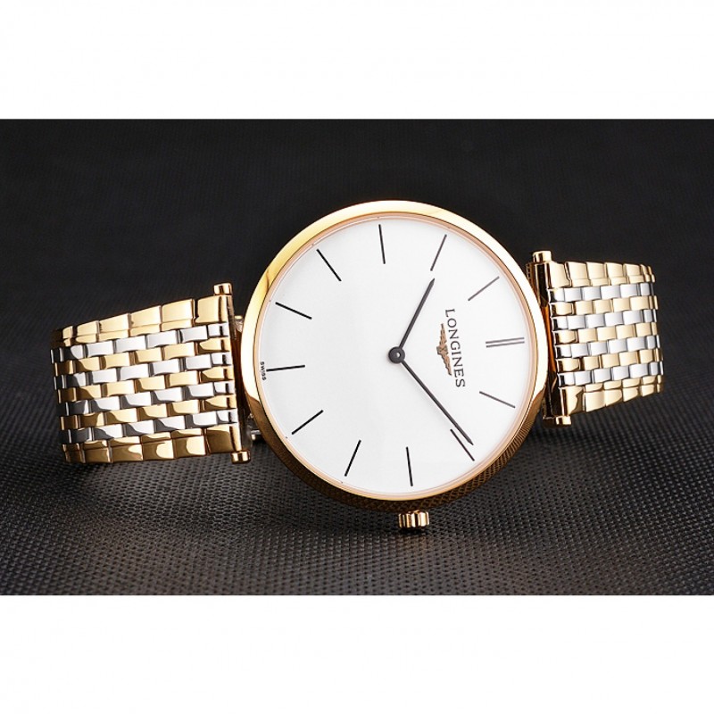 Swiss Longines Grande Classique White Dial Gold Case Two Tone Bracelet-3