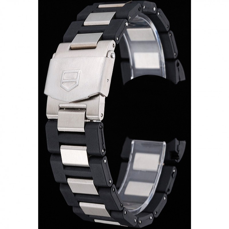Tag Heuer Plated Stainless Steel and Black Rubber Bracelet 622501-1
