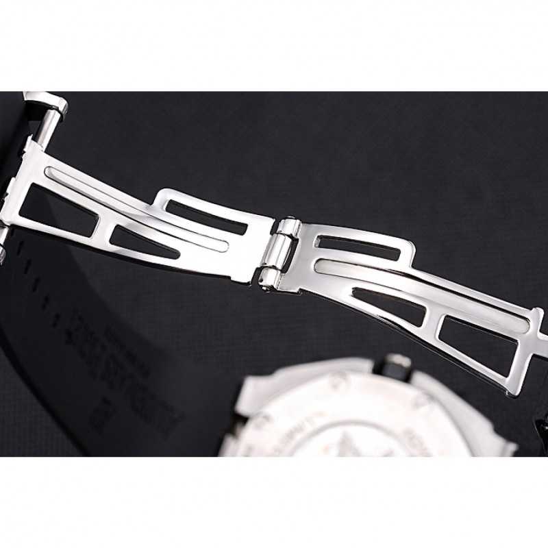 Swiss Audemars Piguet Royal Oak Chronometer Black Dial Diamond Bezel Stainless Steel Case Black Rubber Strap 622867-6
