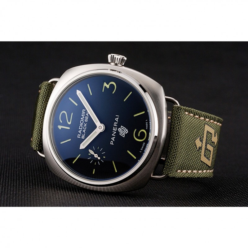 Panerai Radiomir Black Seal Logo Acciaio Black Dial Green Bracelet 1454017-2