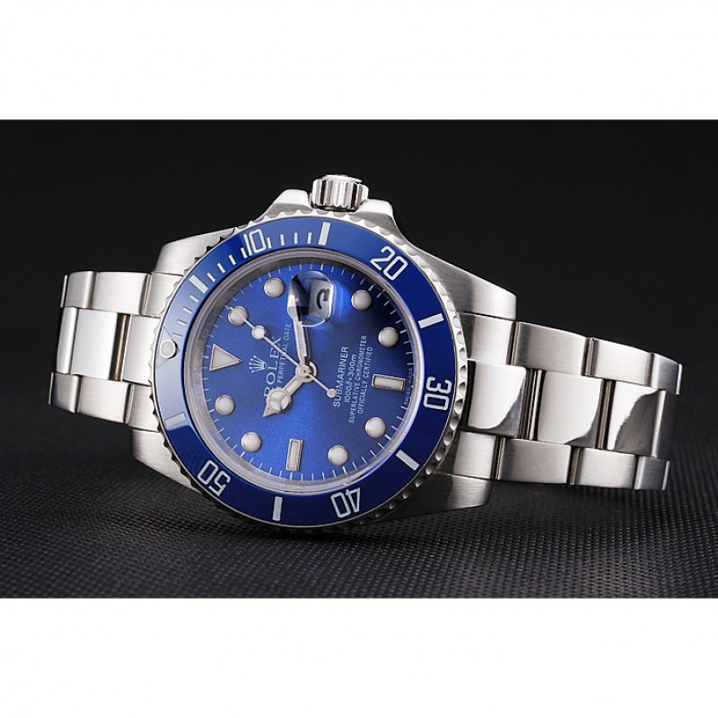 High End Replica Watches Rolex Submariner Blue Bezel Blue Dial 98234-3