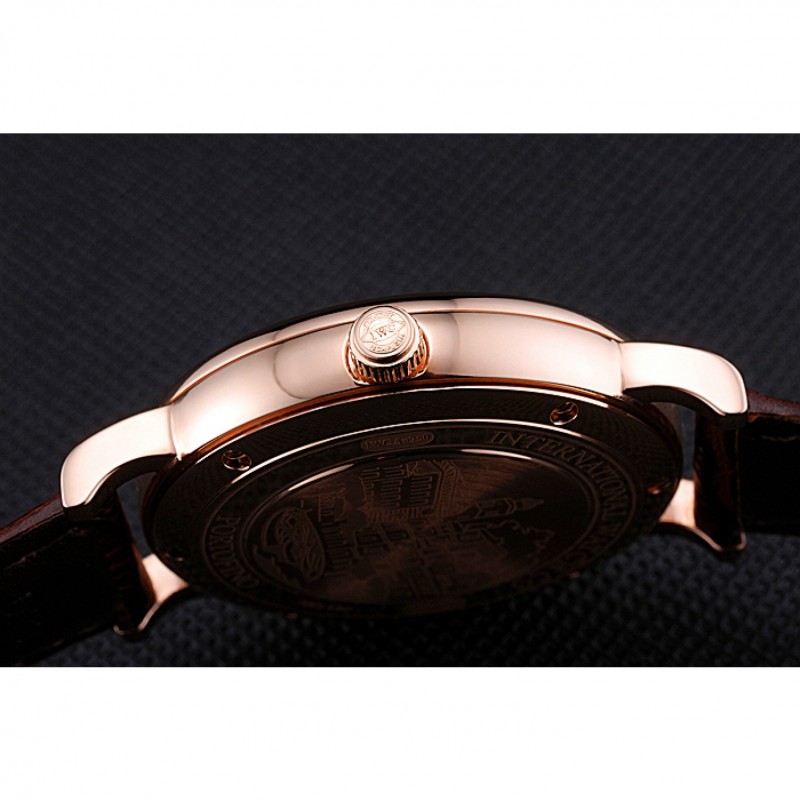 Swiss IWC Portofino Gold Case White Dial Brown Leather Bracelet 622668-6