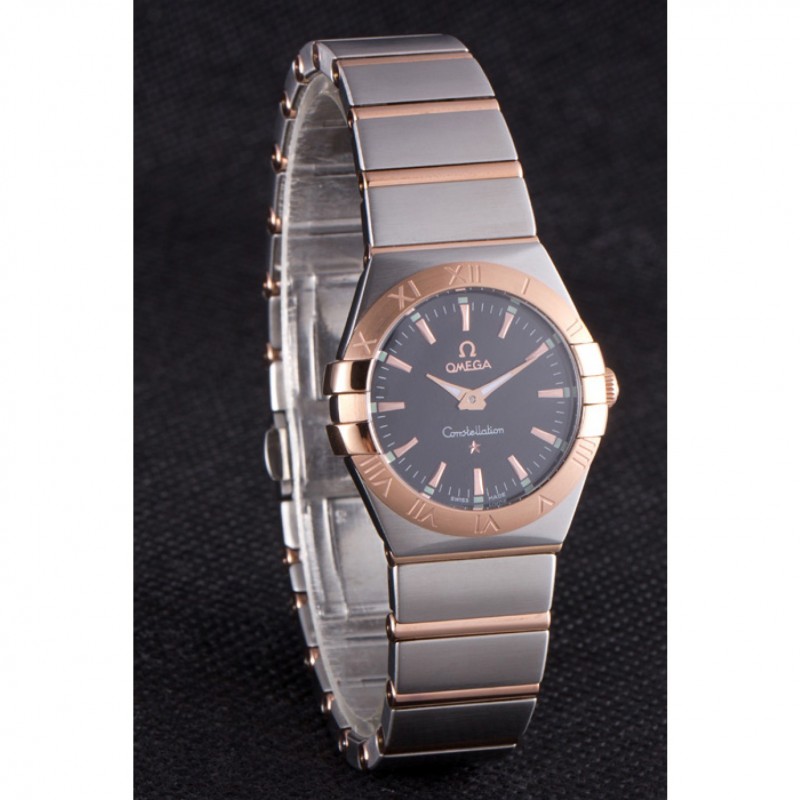 Omega Constellation Rose Gold Bezel Two Tone Band som100 621480-2