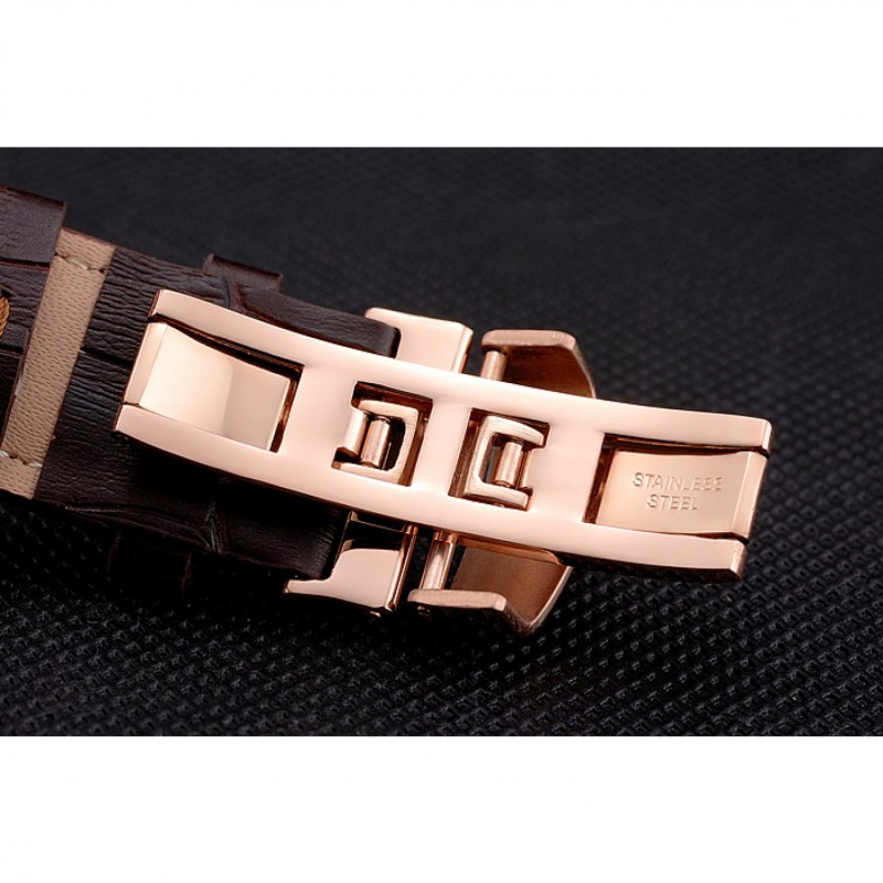 Mido Multifort Brown Croco Leather Strap White-Silver Dial 80300-6