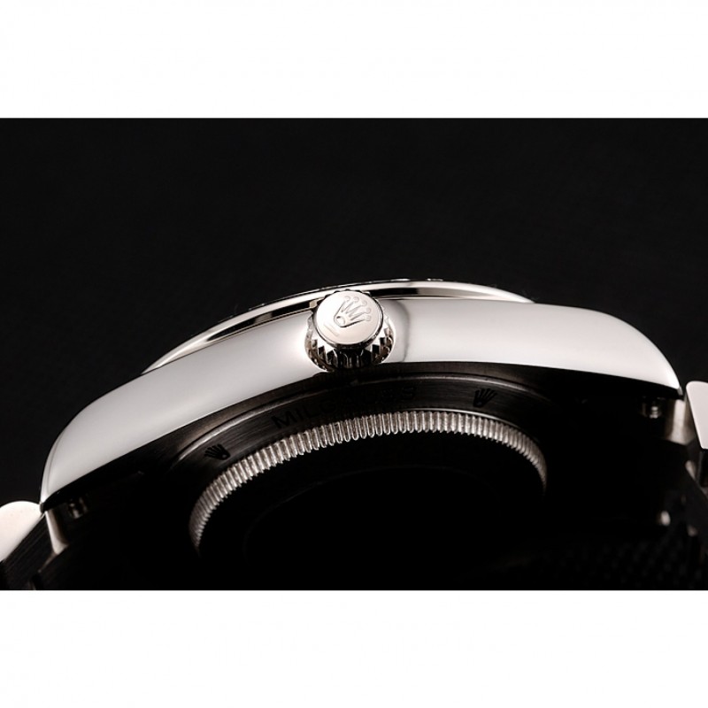 Swiss Rolex Day-Date Black Dial Diamond Case Diamond Numerals Stainless Steel Bracelet 1453966-7