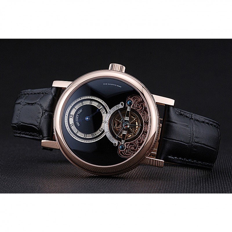 Breguet Classique Grande Complication Tourbillon Gold Case Black Dial Black Leather Strap 622211-4