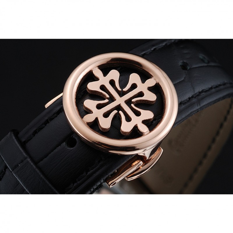 Patek Philippe Grand Complications White Dial Gold Case Black Leather Bracelet 1454240-5