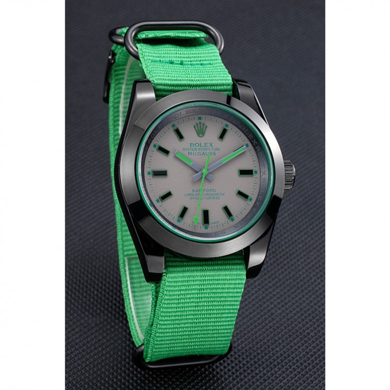 High End Rolex Milgauss Bamford Green Nylon Strap 622004-2