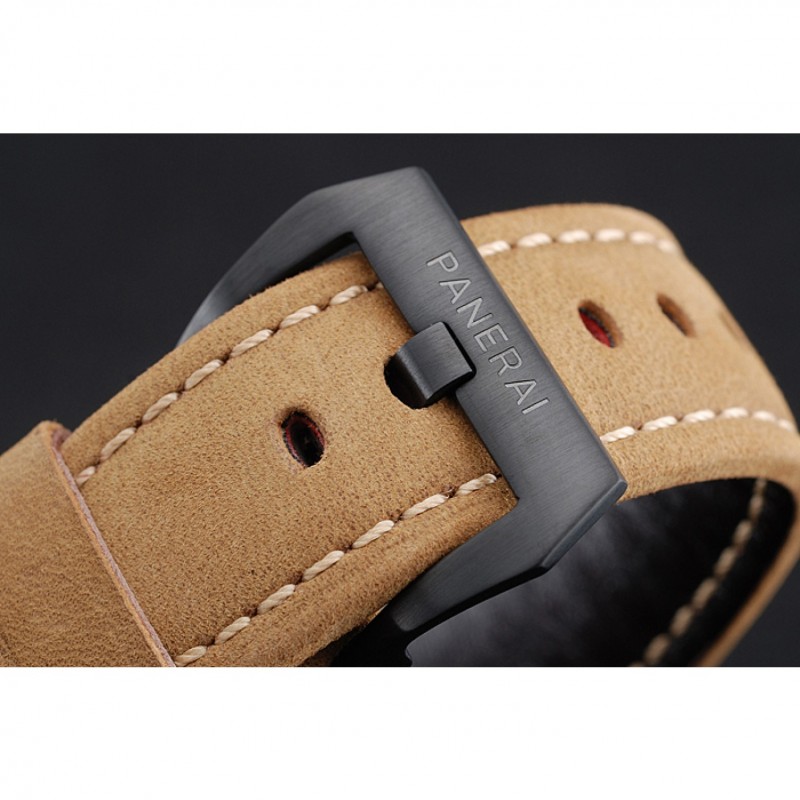 Luxury Panerai Radiomir 1940 3 Days Ceramica Black Dial Brown Leather Bracelet 1454229-5