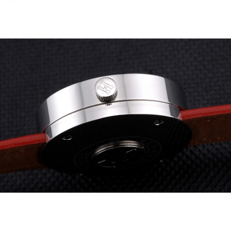 Hermes Classic MOP Dial Red Leather Strap-8