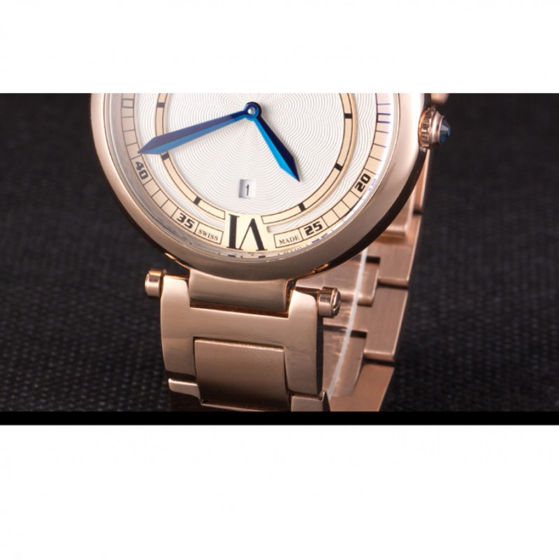 High End Cartier Ballon Bleu Rose Gold Stainelss Steel Strap White Dial 621453-6