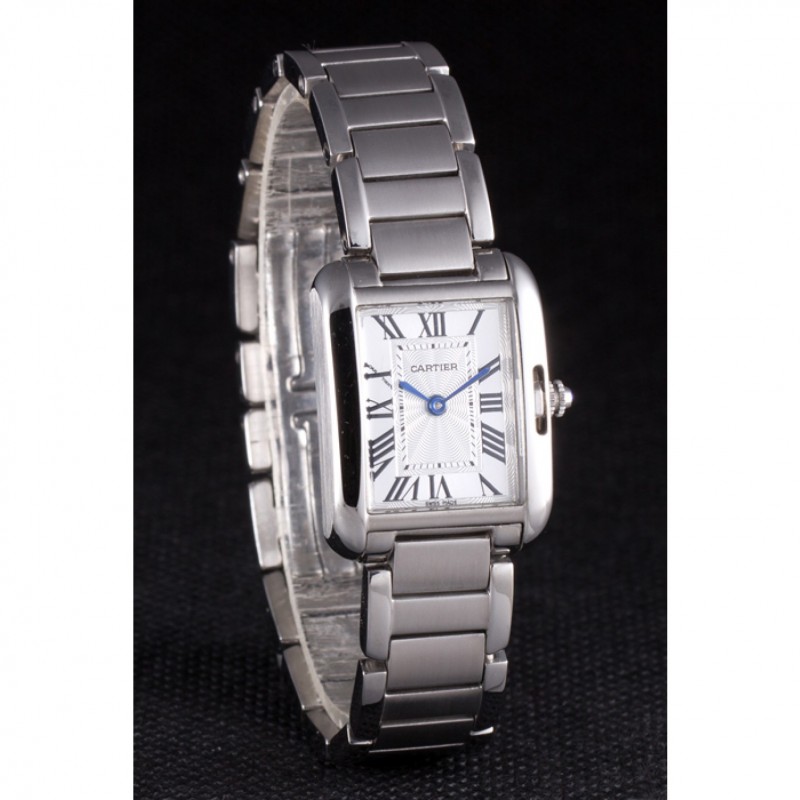 Best Cartier Tank Anglaise 23mm Silver Dial Stainless Steel Case And Bracelet-2