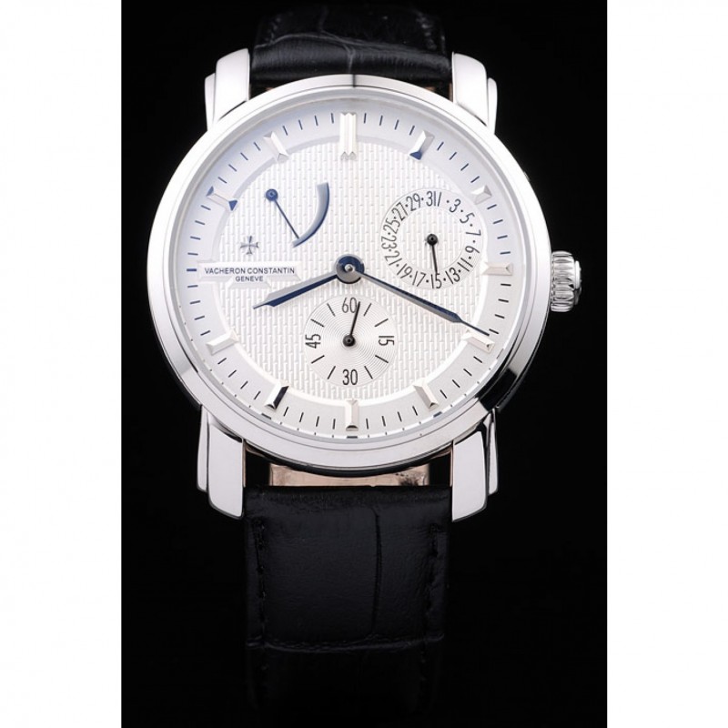 Vacheron Constantin Malte Power Reserve White Dial Stainless Steel Case Black Leather Bracelet-1