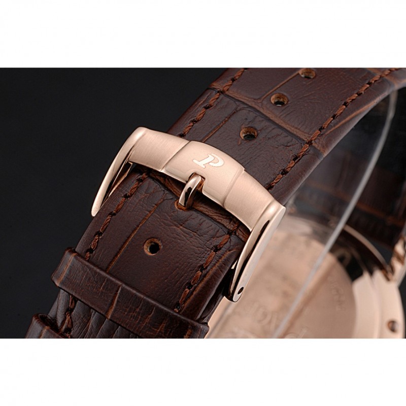 Piaget Altiplano Diamond Gold Case White Dial Brown Leather Bracelet 622627-5