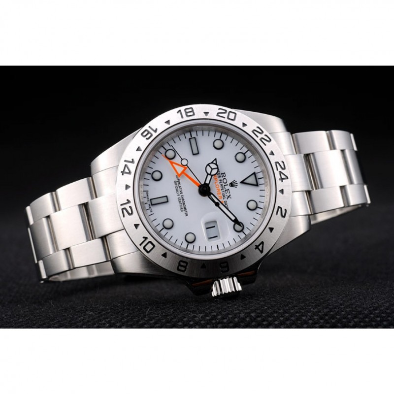 SS Rolex Swiss Explorer Stainless Steel Bezel White Dial Watch-3