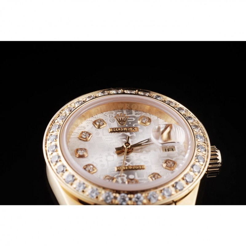 Rolex Datejust 18k Yellow Gold Plated Stainless Steel Diamond Plated 98076-4