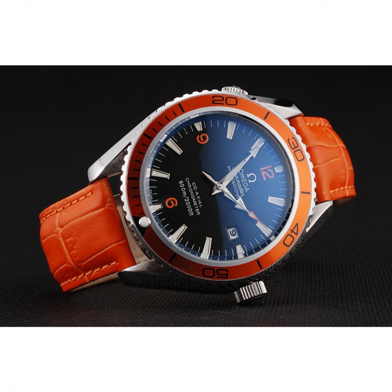Omega Seamaster Planet Ocean Co-axial Orange Case Black Dial 98100-3