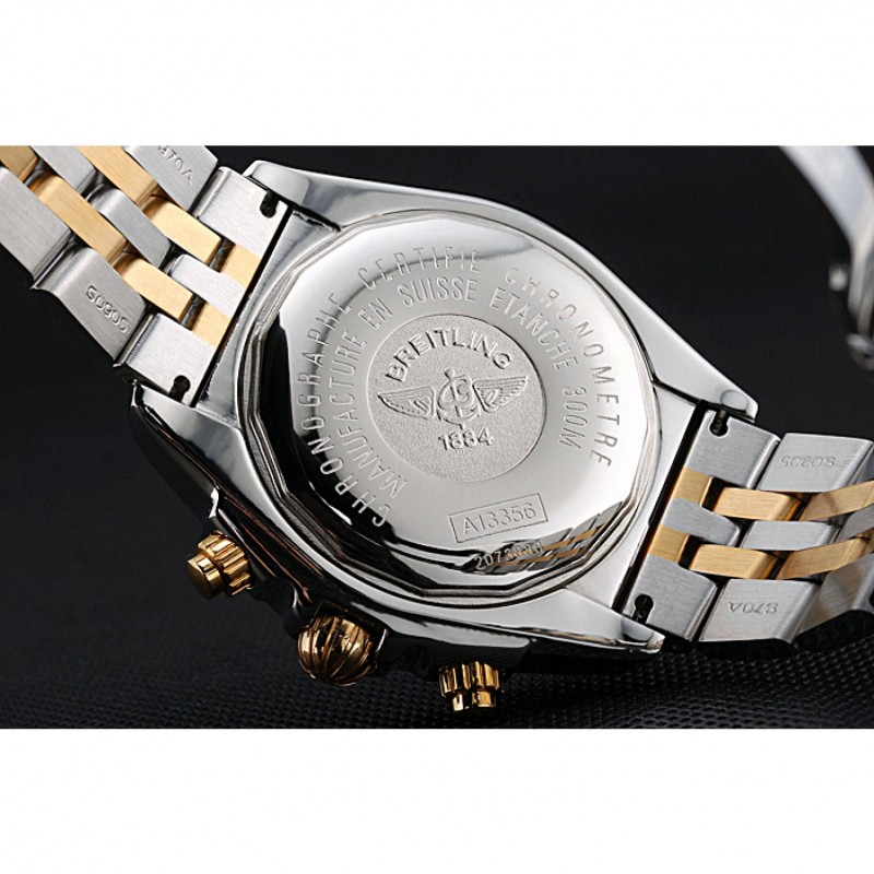 Breitling Chronomat Black Dial Stainless Steel And Gold Bracelet 622429-7