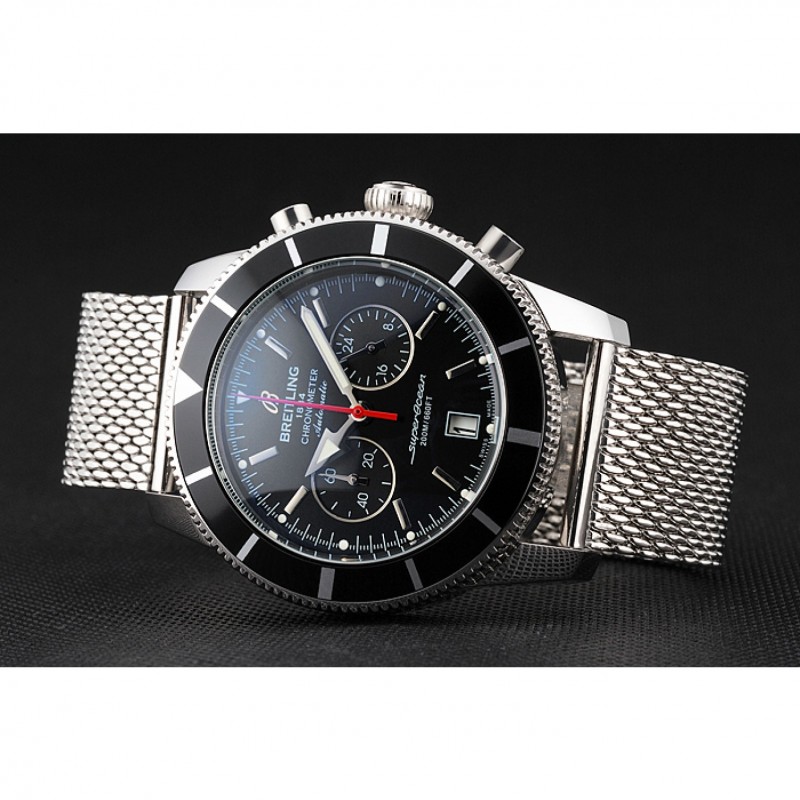 Breitling Superocean Heritage Chronographe 44 Black Dial And Bezel Stainless Steel Case And Bracelet-2