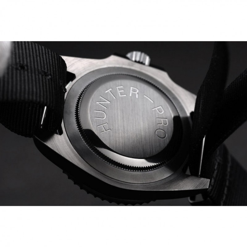 High Quality Replica Watches Rolex Swiss GMT Master II Pro-Hunter Black Fabric Strap Black Dial-6