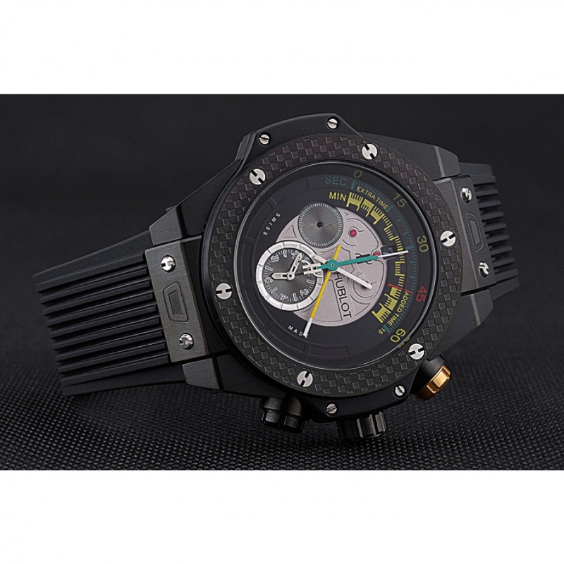 Hublot Big Bang Unico Bi-Retrograde Chrono King Black Steel Case Black Rubber Strap 622771-4