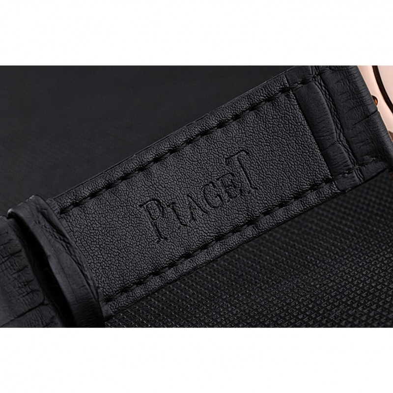 Piaget Altiplano Gold Case White Dial Black Leather Bracelet 622628-6