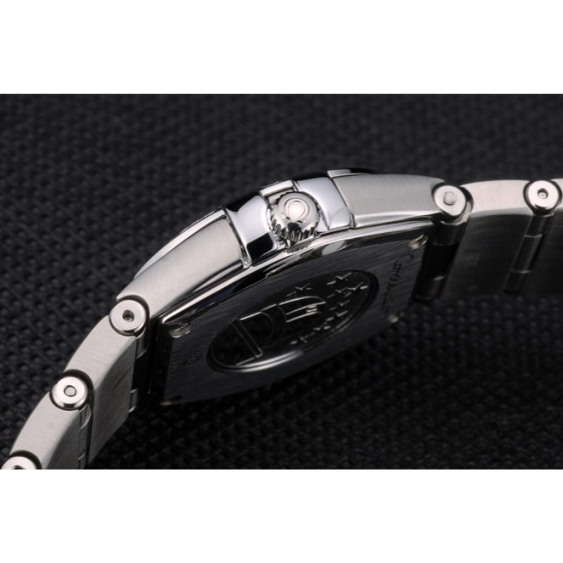AAA Swiss Lady Omega Constellation Crystal Encrusted Bezel Silver Radial Dial 80291-8