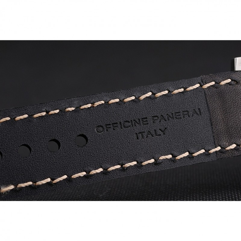 Panerai Luminor Submersible Black Dial Stainless Steel Case Black Leather Strap-6