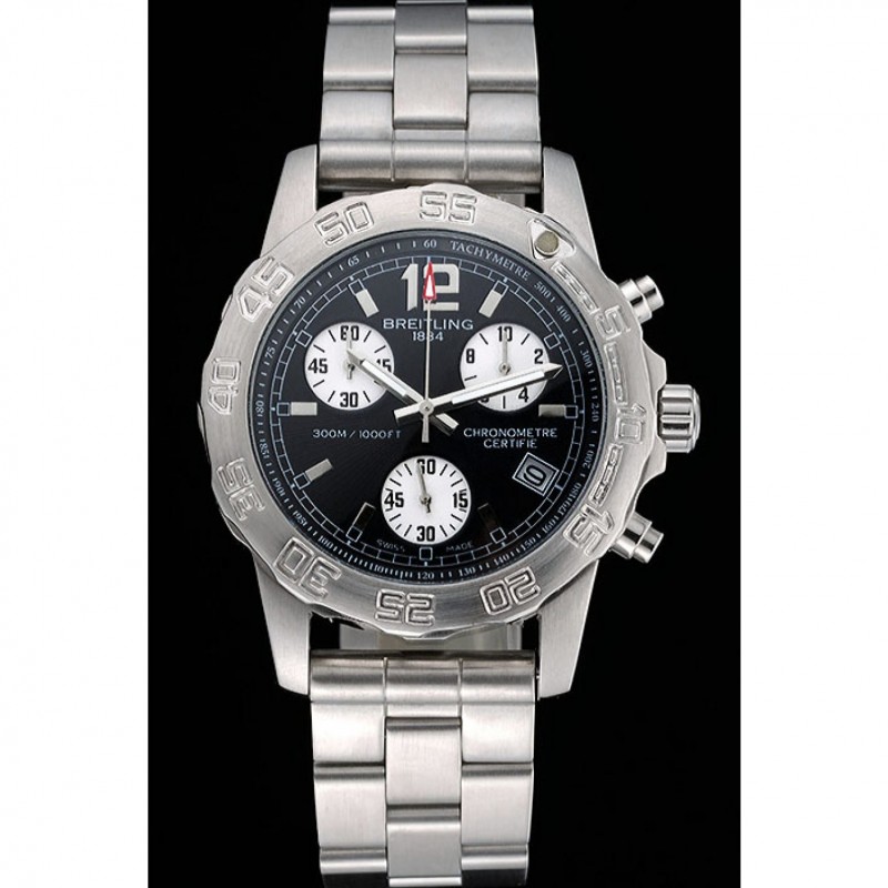 Breitling Colt Chronograph II Black Dial Stainless Steel Bracelet 622427-1
