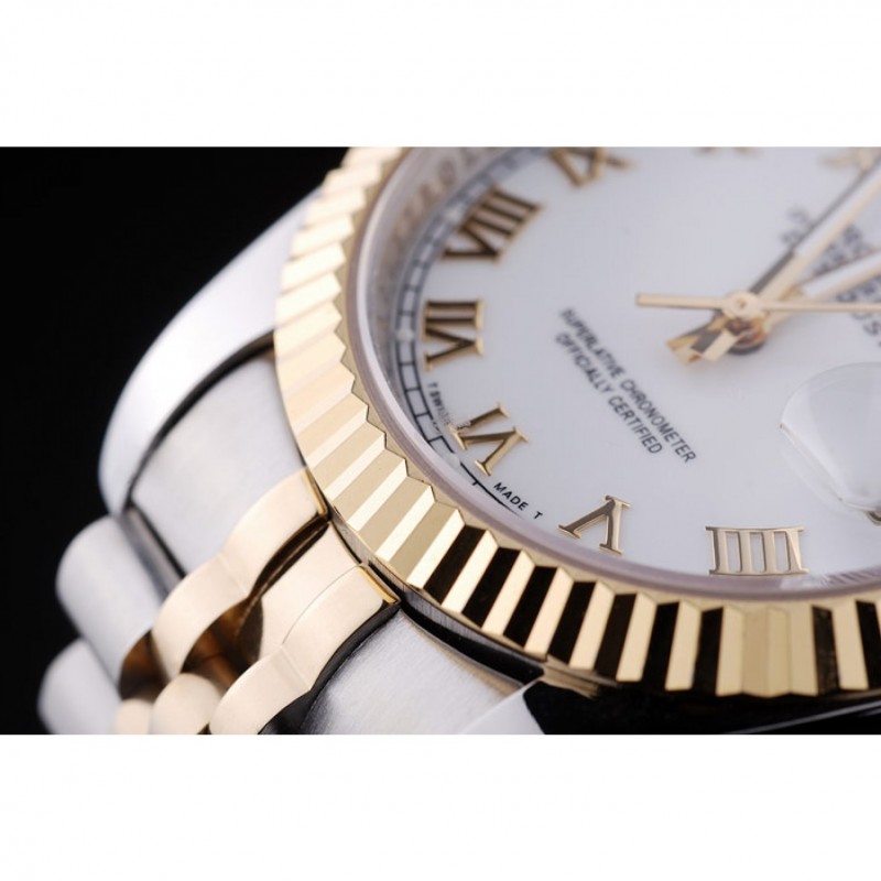 Rolex Datejust White Dial Ribbed Bezel 7451-8