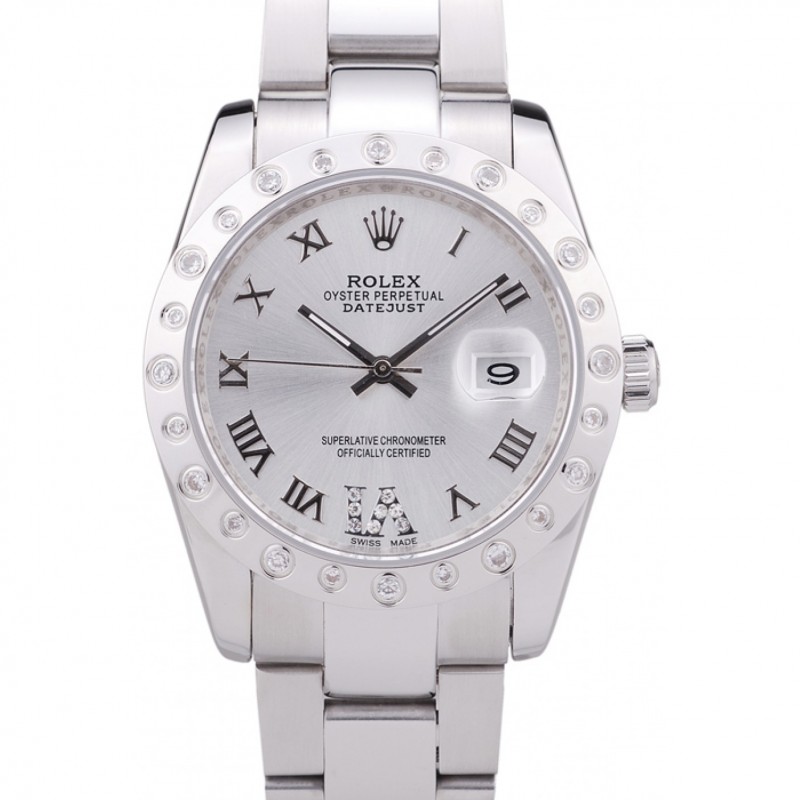 Rolex Datejust Diamond Bezel Silver Dial 7468-0