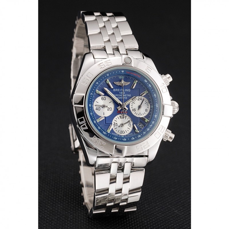 Breitling Chronomat Quartz Blue Dial Stainless Steel Case And Bracelet-2