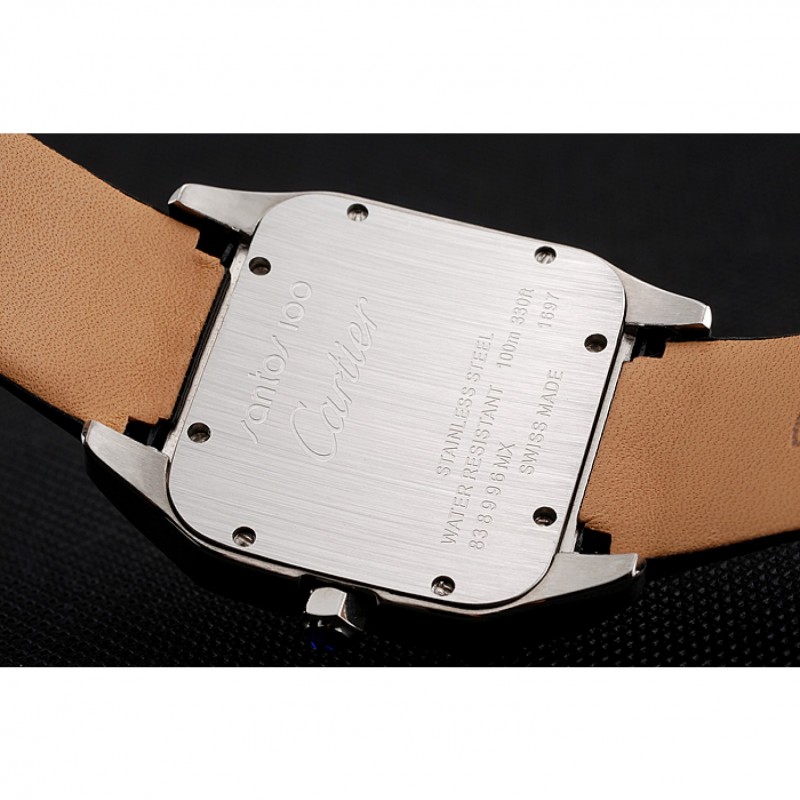 High End Replica Watches Cartier Santos 100 Polished Stainless Steel Bezel 621931-6