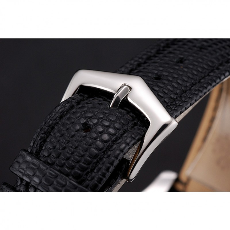 Patek Philippe Chronograph Black Dial Stainless Steel Case Black Leather Strap-5