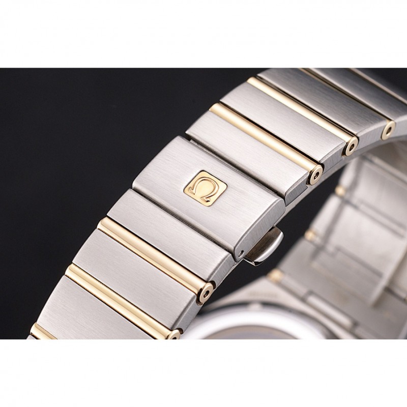 Swiss Omega Constellation White Dial Stainless Steel Case Gold Bezel Two Tone Bracelet-5