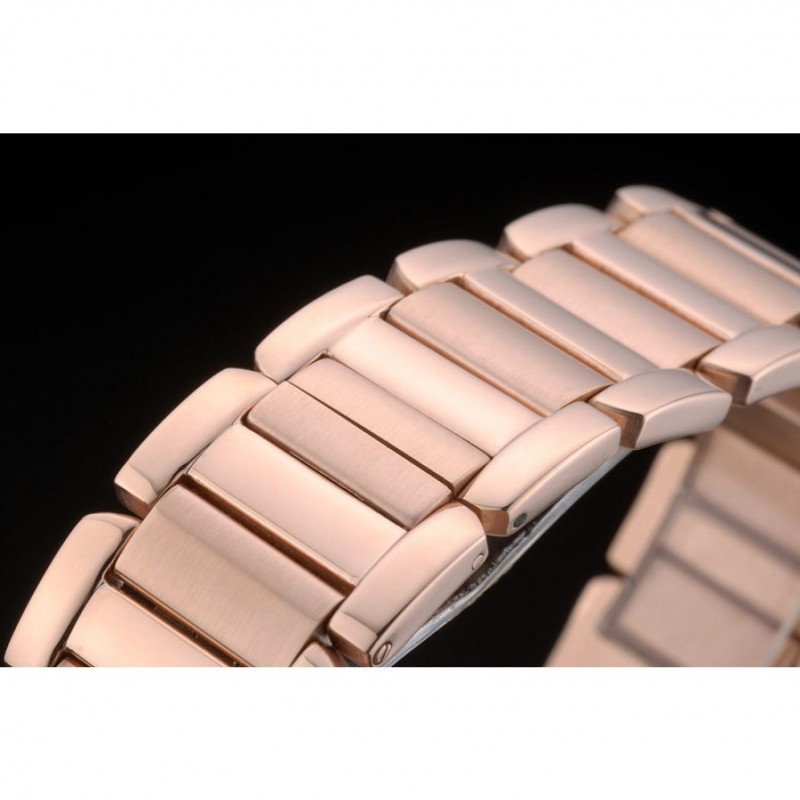 Cartier Tank Anglaise 36mm White Dial Diamonds Rose Gold Case Rose Gold Bracelet-5