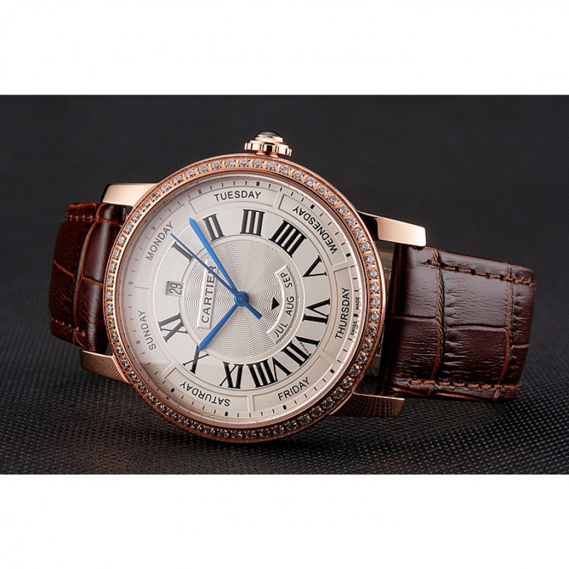 Swiss Cartier Ballon Bleu GMT Silver Dial Stainless Steel Case Two Tone Rose Gold Steel Bracelet-4
