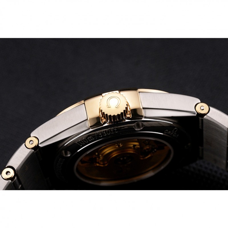 Swiss Omega Constellation White Dial Stainless Steel Case Gold Bezel Two Tone Bracelet-8