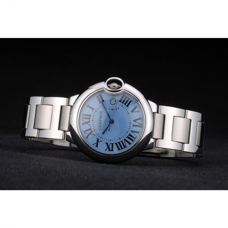 Best Replica Watches Cartier Ballon Bleu 38mm Blue Dial Stainless Steel Case And Bracelet-4