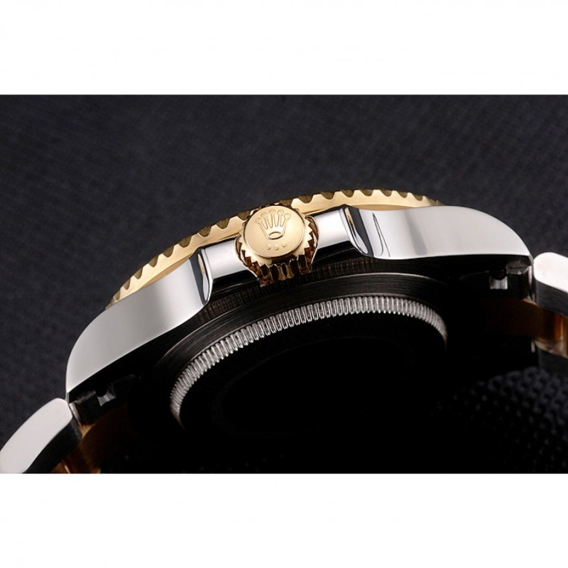 SS Replica Watches Swiss Rolex Submariner Green Dial And Bezel Two Tone Steel Gold Bracelet-8