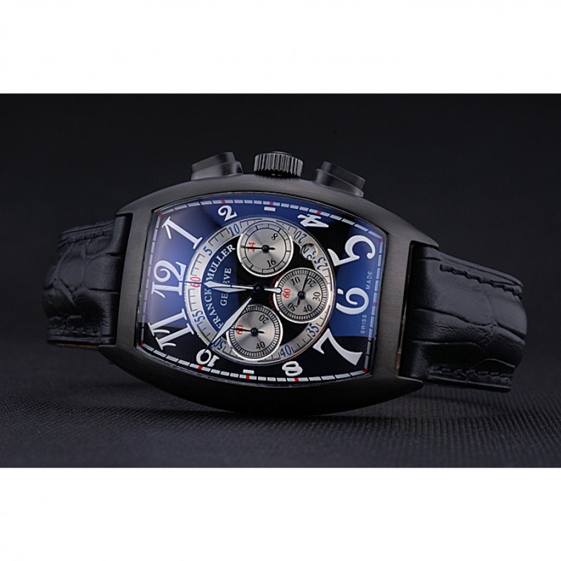 Franck Muller Casablanca White Dial Numbers Black Croco Strap 80303-3