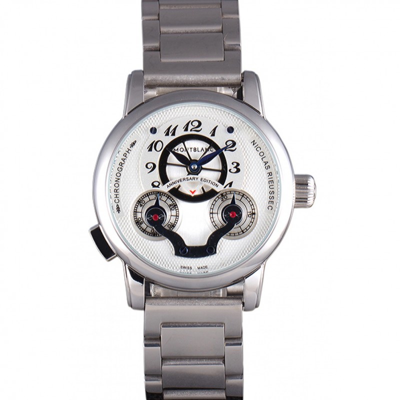 SS Replica Watches Montblanc Nicolas Rieussec Anniversary Edition Stainless Steel Bracelet 621629-0