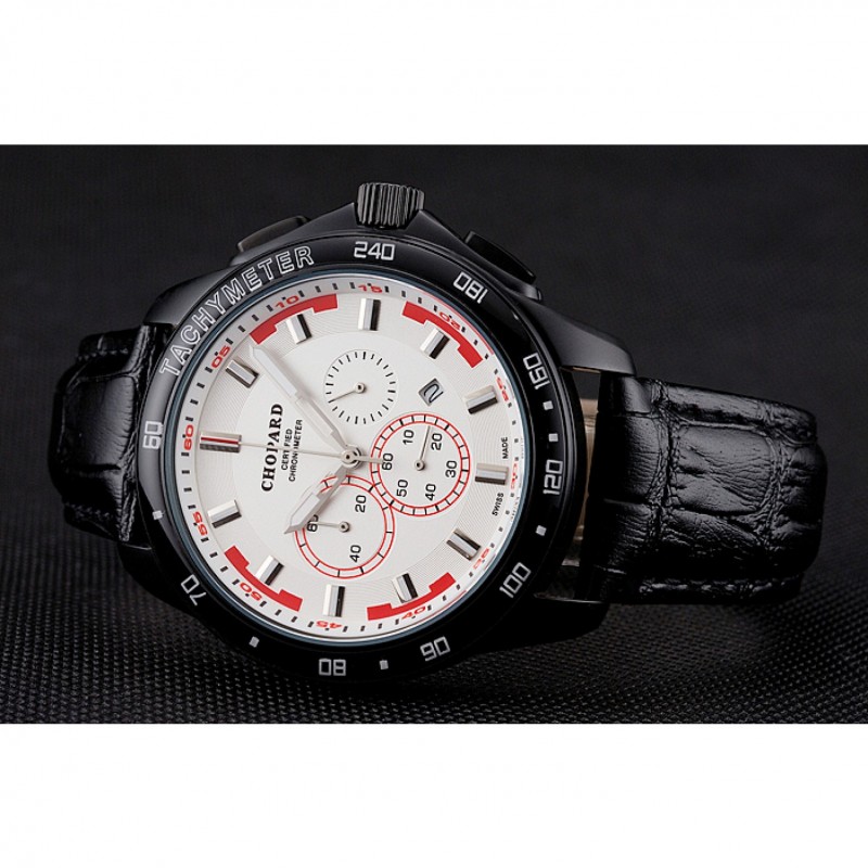 Chopard Mille Miglia GTS White Dial Black Leather Bracelet 1453999-3