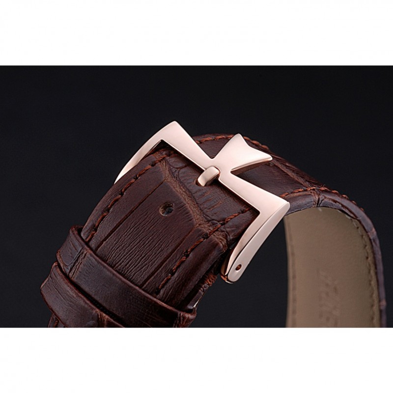 Vacheron Constantin Patrimony Contemporary Gold Case White Dial Brown Leather Strap 622307-5