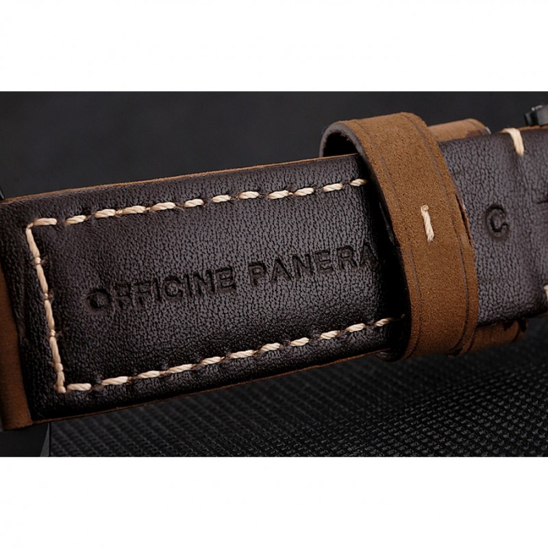 Panerai Luminor 1950 3 Days Chrono Flyback Black Dial Black Case Brown Leather Strap-6