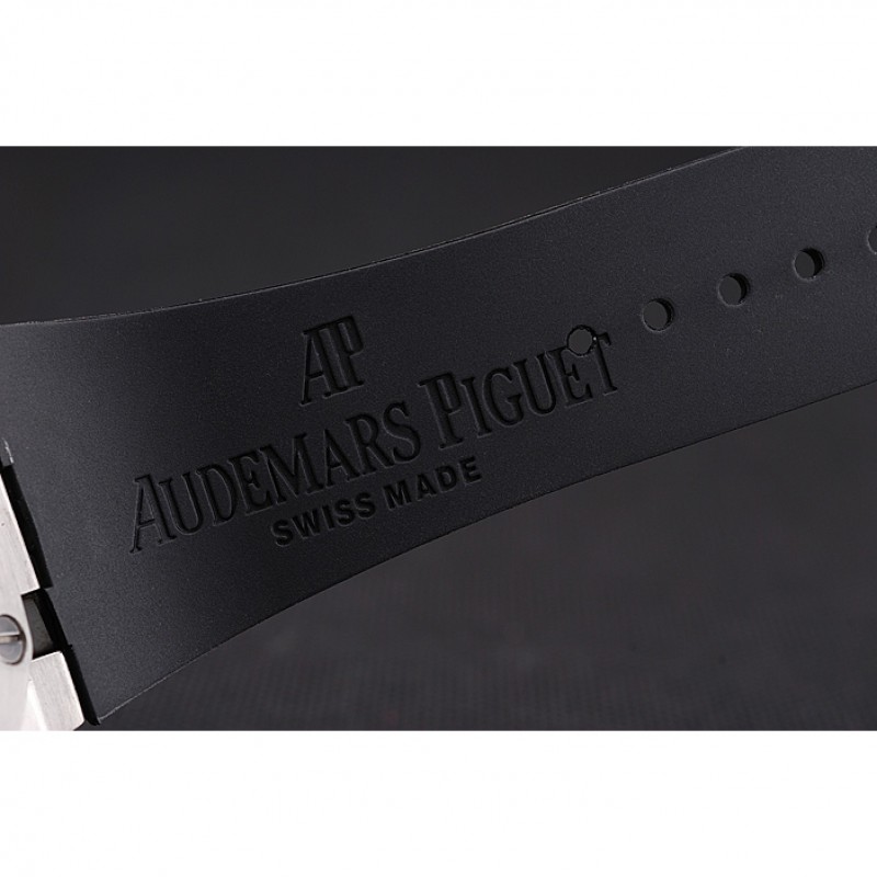 Swiss Audemars Piguet Royal Oak Chronograph White Dial Stainless Steel Case Black Rubber Strap 622865-7