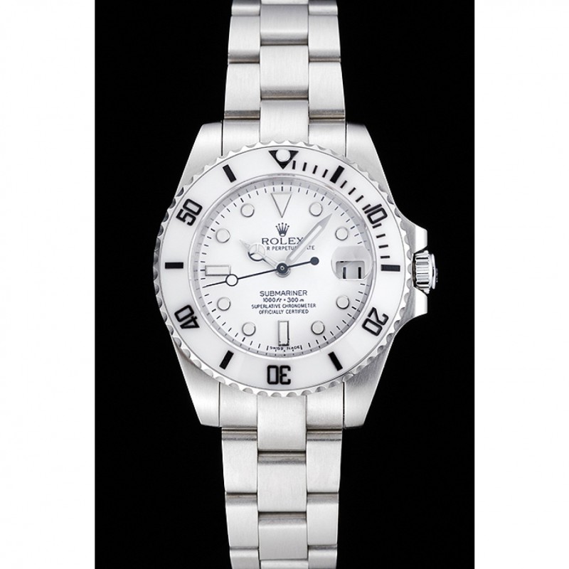 High End Replica Watches Rolex Submariner White Dial Stainless Steel Bracelet 1454152-1
