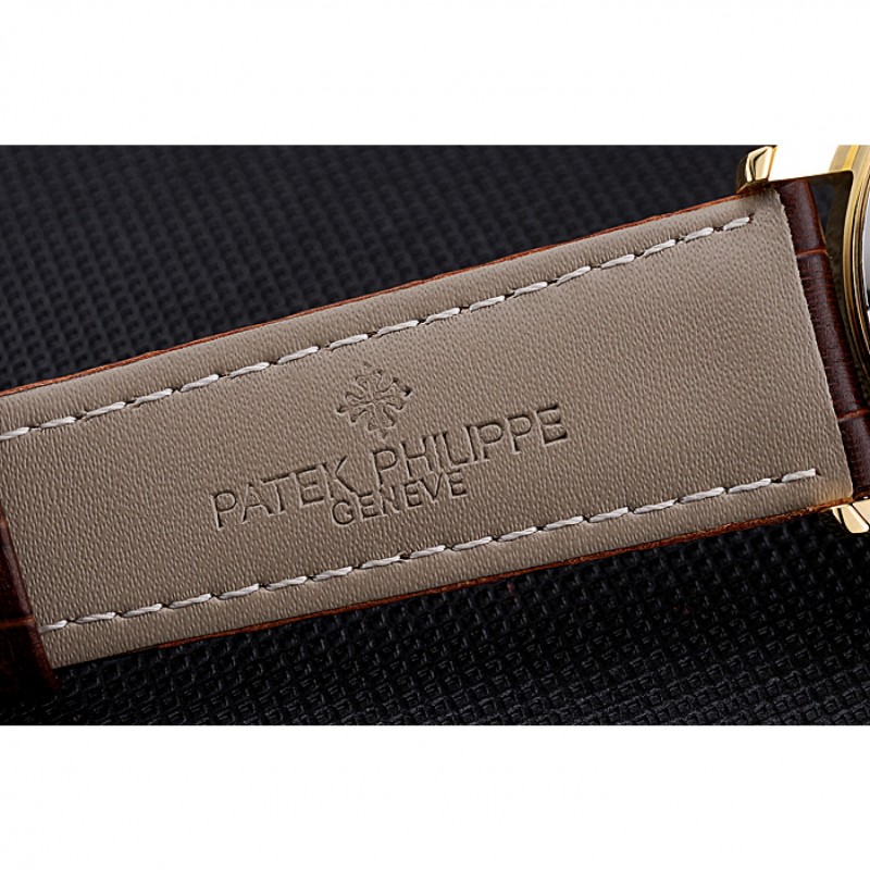 Patek Philippe Calatrava Gold Dial Gold Case Brown Leather Strap 622846-7